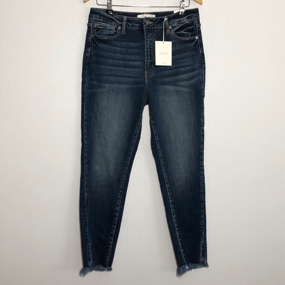 KanCan Jeans Womens 30 Layna Ultra High Rise Ankle Skinny Frayed Hem New